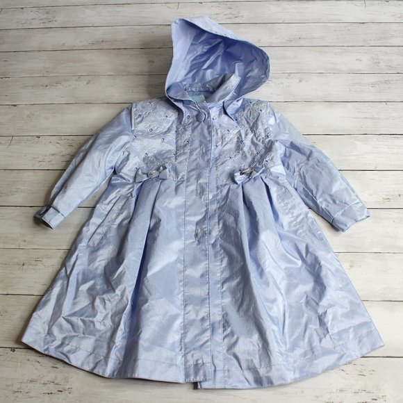 Rothschild Vintage Girls Dress Jacket Size 2T Periwinkle Blue Embroidered - Picture 1 of 7